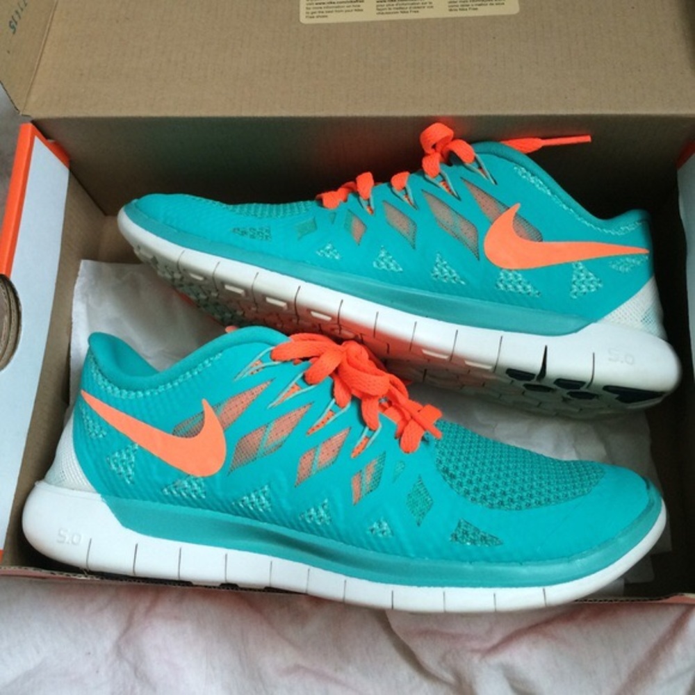 Teal & Orange Nike 5.0 free run